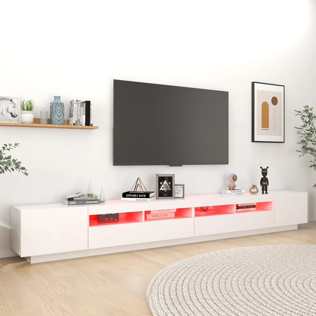 vidaXL Tv-meubel met LED-verlichting 300x35x40 cm wit