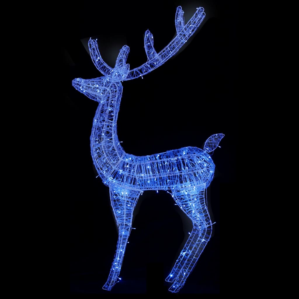 vidaXL Kerstdecoratie rendier 250 LED's blauw 180 cm acryl