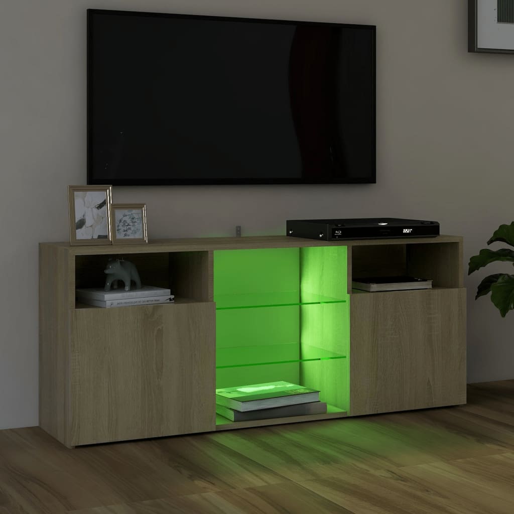 vidaXL Tv-meubel met LED-verlichting 120x30x50 cm sonoma eikenkleurig
