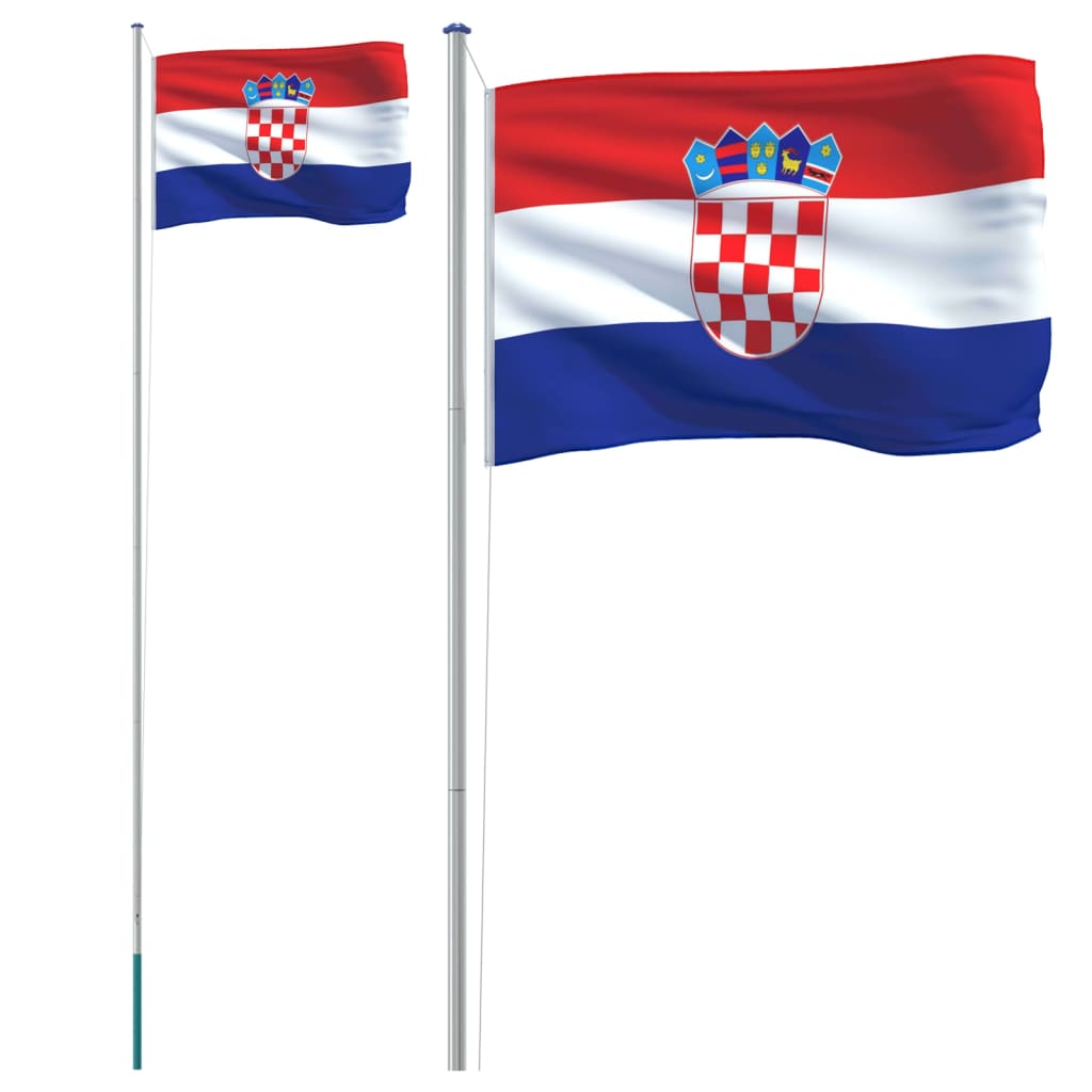 vidaXL Vlag met vlaggenmast Kroatië 6,23 m aluminium