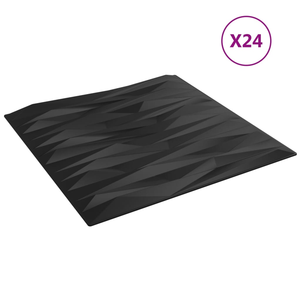 vidaXL 24 st Wandpanelen steen 6 m² 50x50 cm XPS zwart