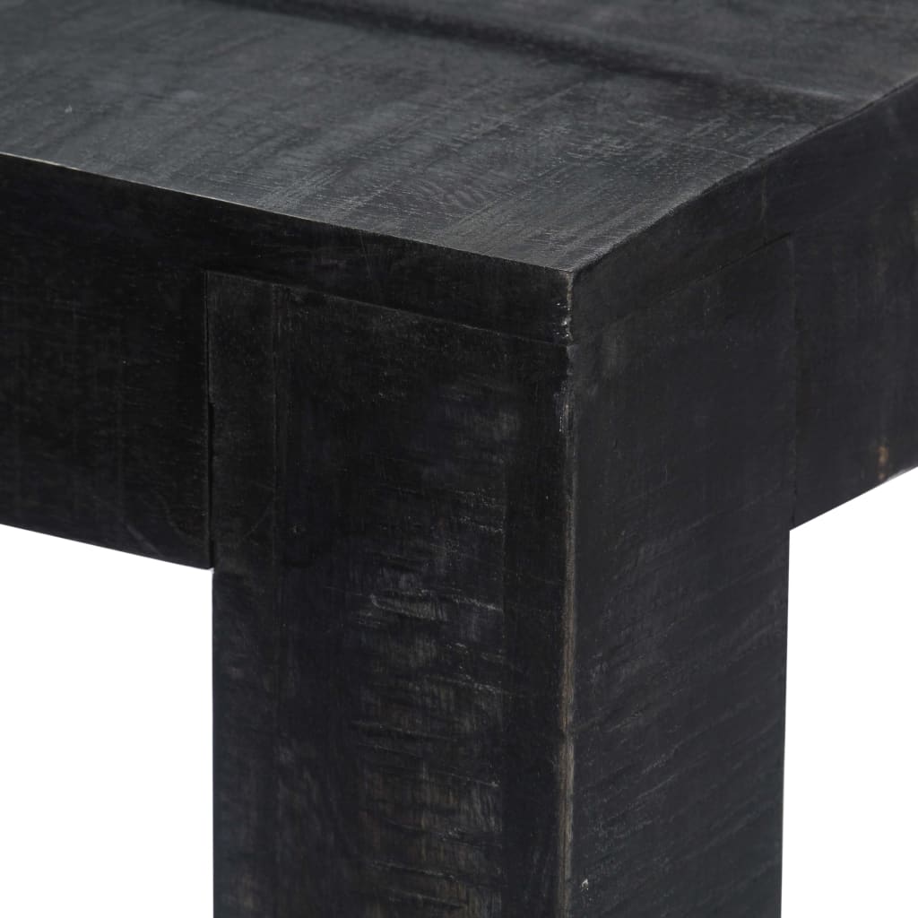 vidaXL Eettafel 140x80x76 cm massief mangohout zwart