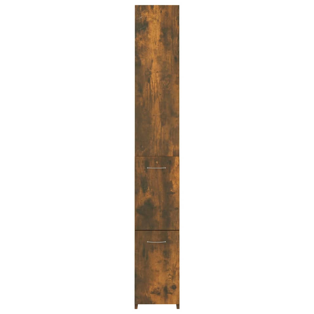 vidaXL Badkamerkast 25x26,5x170 cm bewerkt hout gerookt eikenkleurig