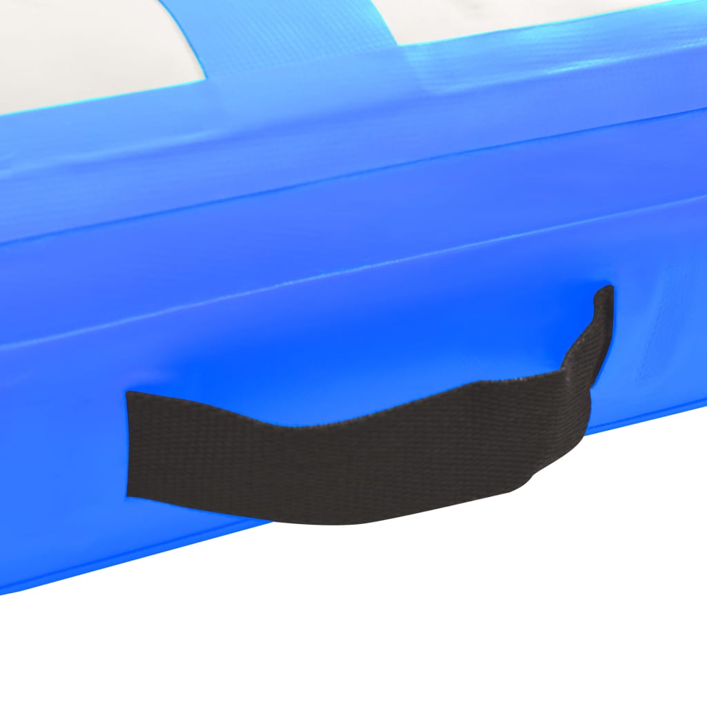 vidaXL Gymnastiekmat met pomp opblaasbaar 200x200x20 cm PVC blauw