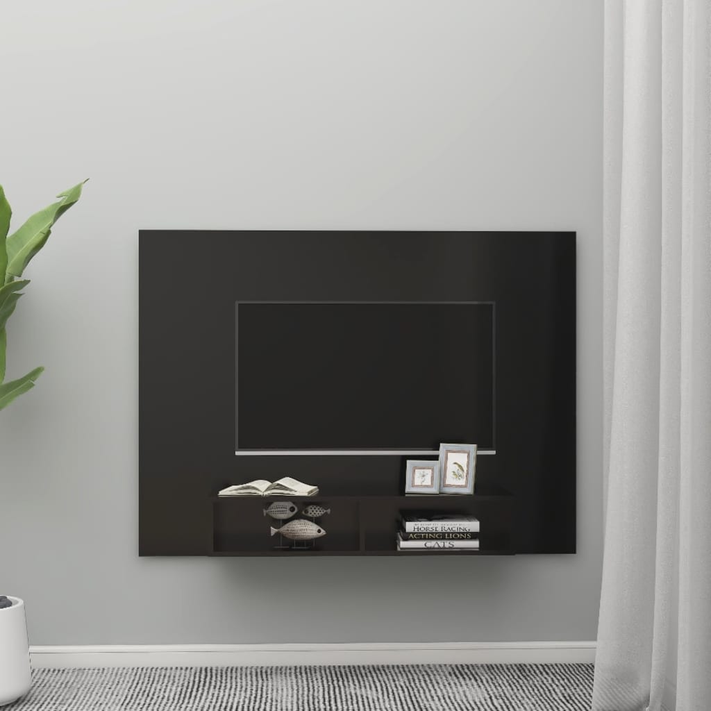 vidaXL Tv-wandmeubel 135x23,5x90 cm spaanplaat zwart