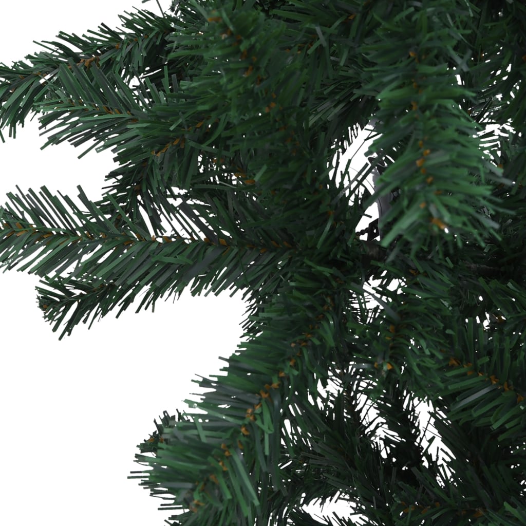 vidaXL Kunstkerstboom met verlichting ondersteboven 210 cm groen