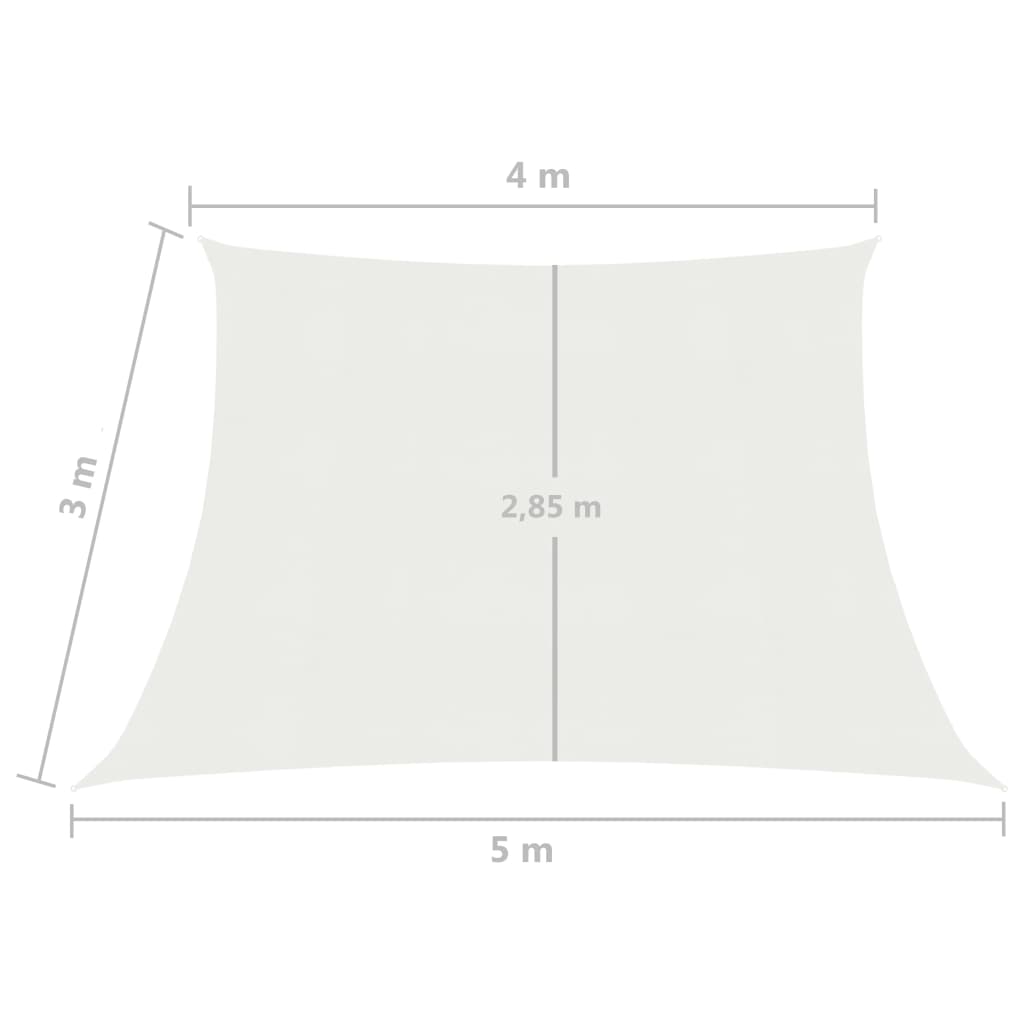 vidaXL Zonnezeil 160 g/m² 4/5x3 m HDPE wit