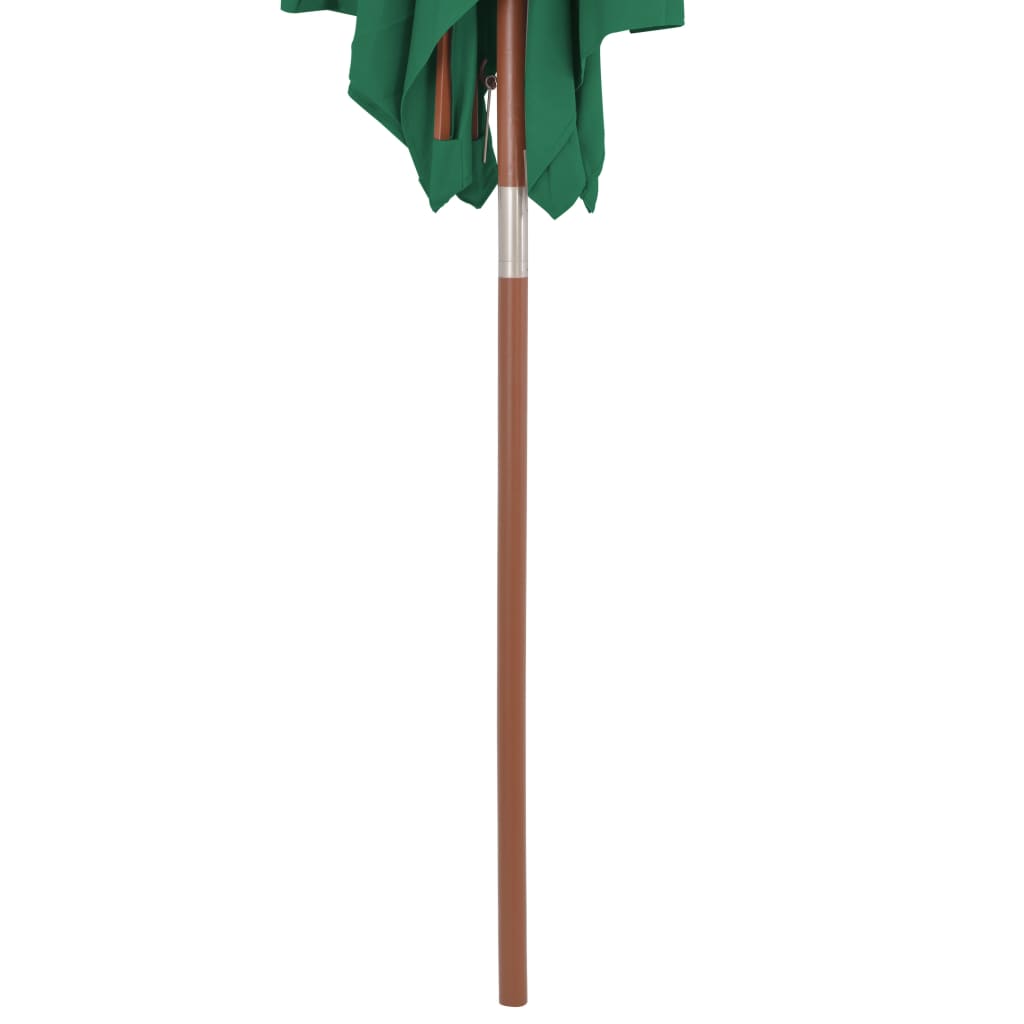 vidaXL Parasol met houten paal 150x200 cm groen