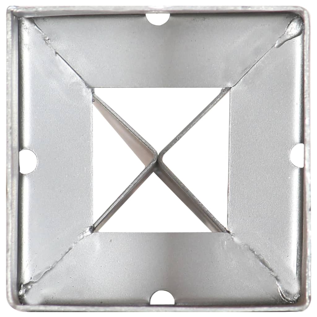 vidaXL Grondpinnen 2 st 9x9x90 cm gegalvaniseerd staal zilverkleurig