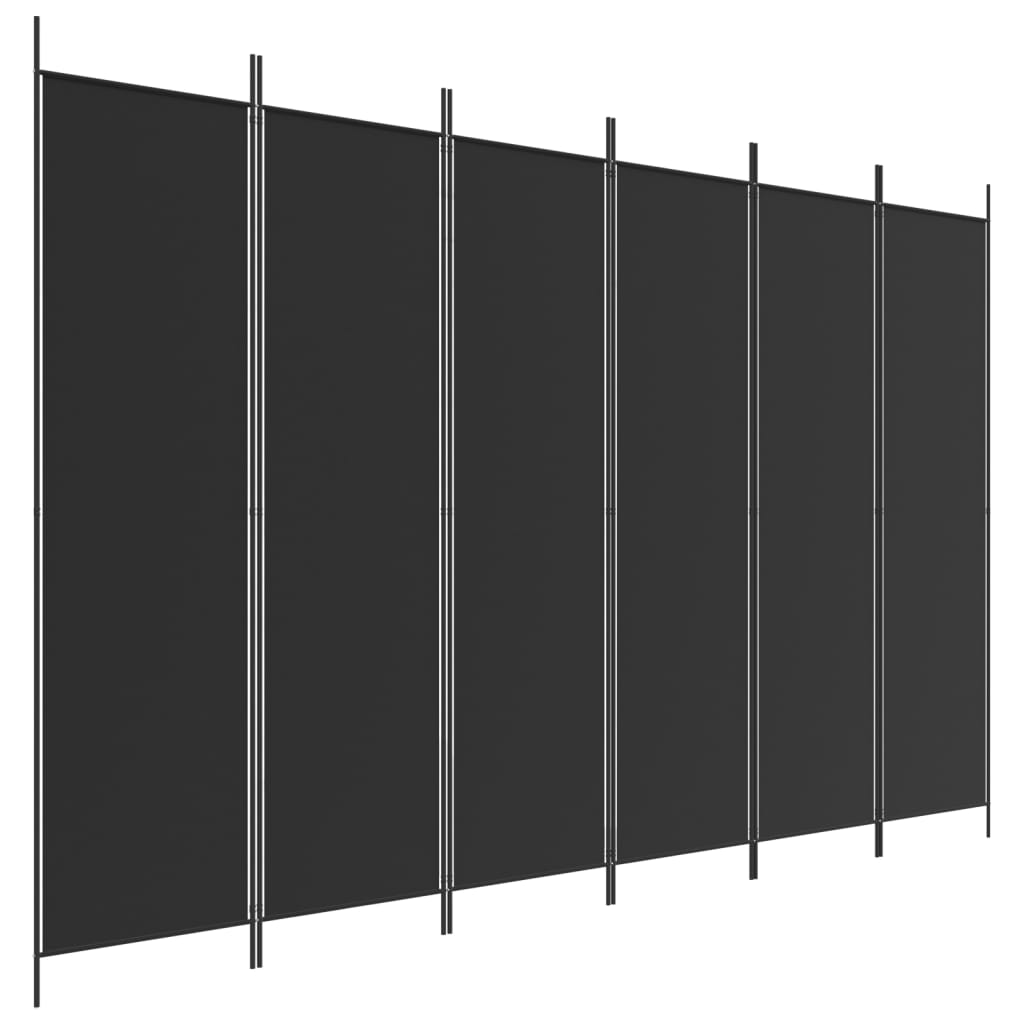 vidaXL Kamerscherm met 6 panelen 300x200 cm stof zwart