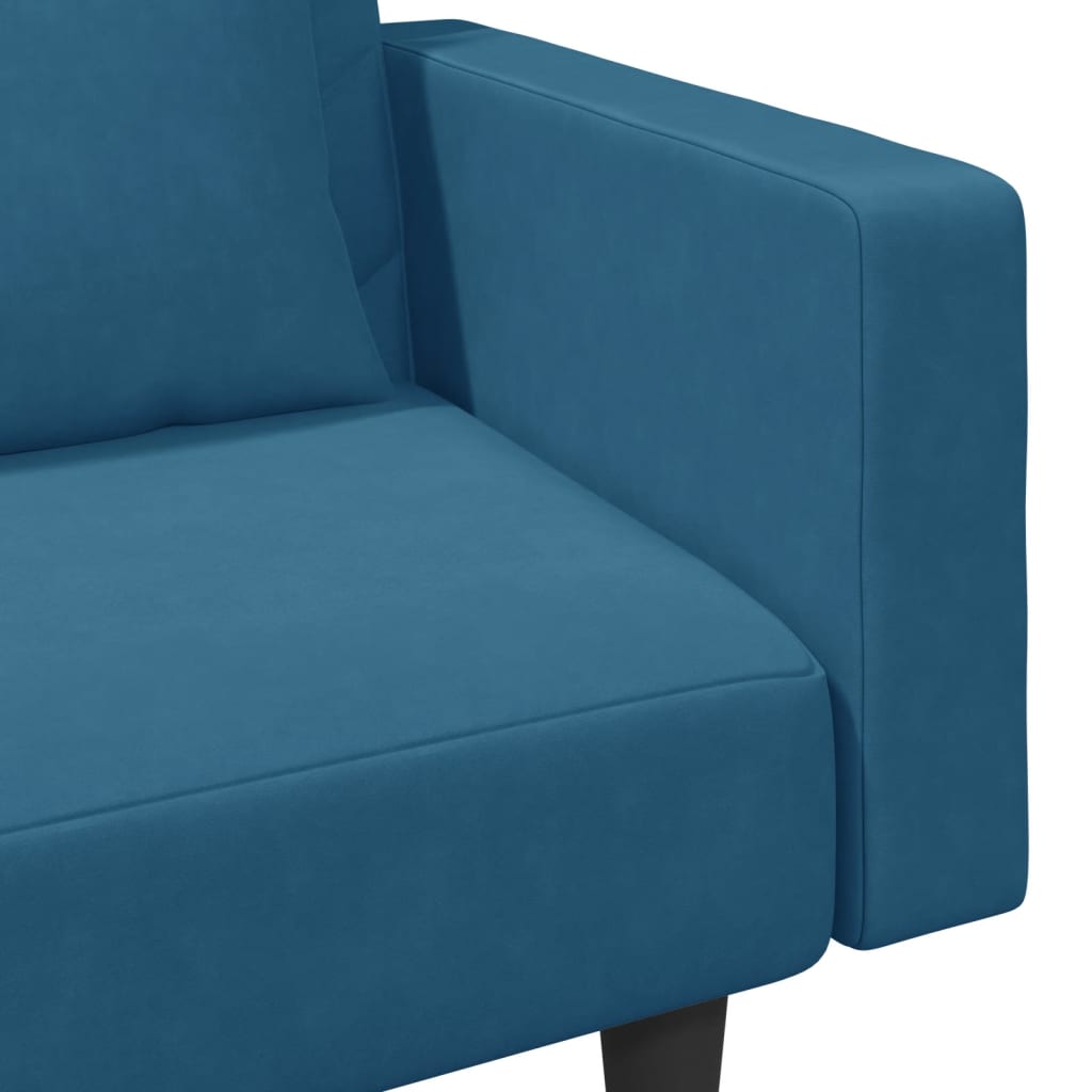 vidaXL 2-delige Loungeset met kussens fluweel blauw