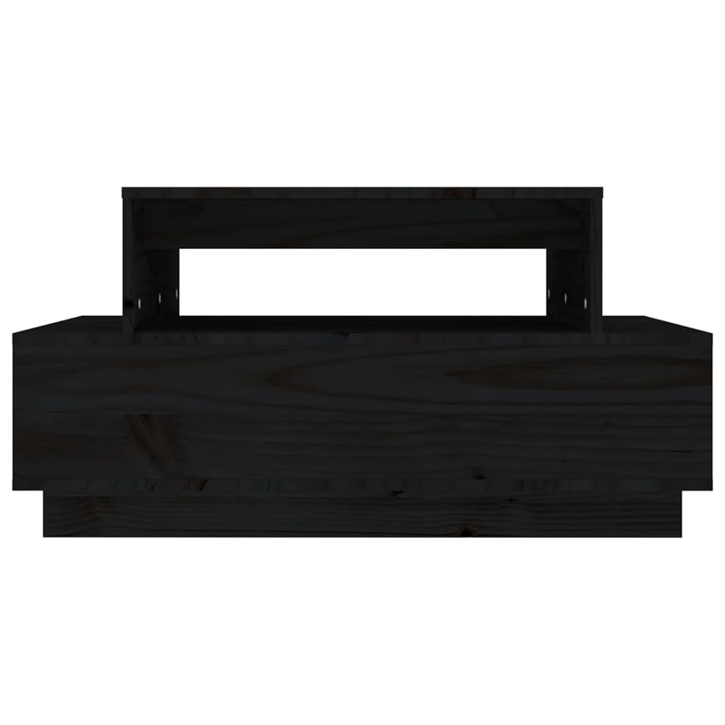 vidaXL Salontafel 80x55x40,5 cm massief grenenhout zwart