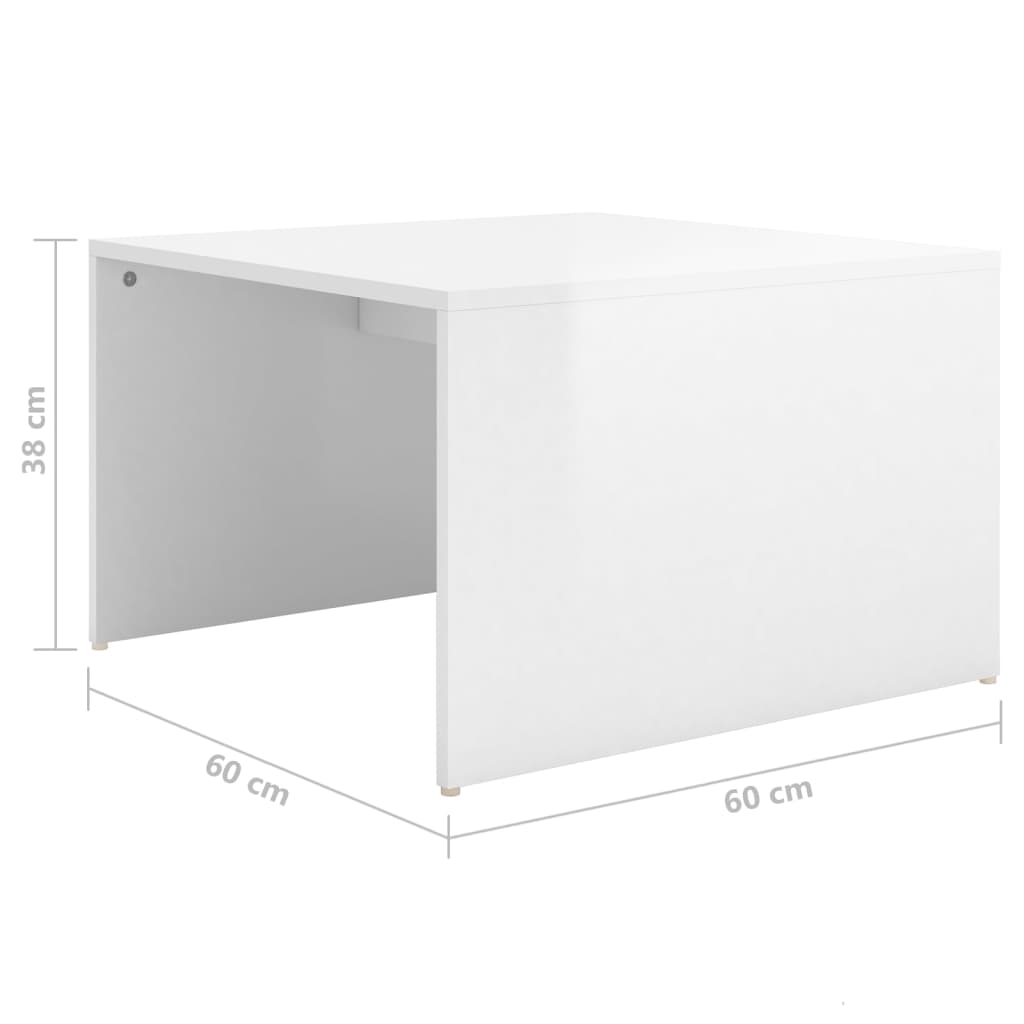 vidaXL 3-delige Salontafelset 60x60x38 cm hoogglans wit