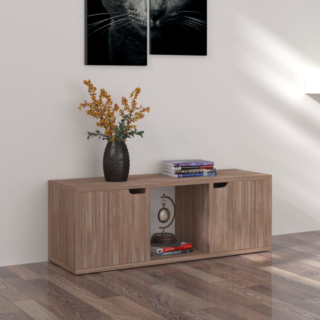 vidaXL Tv-meubel 88,5x27,5x30,5 cm bewerkt hout grijs sonoma eiken