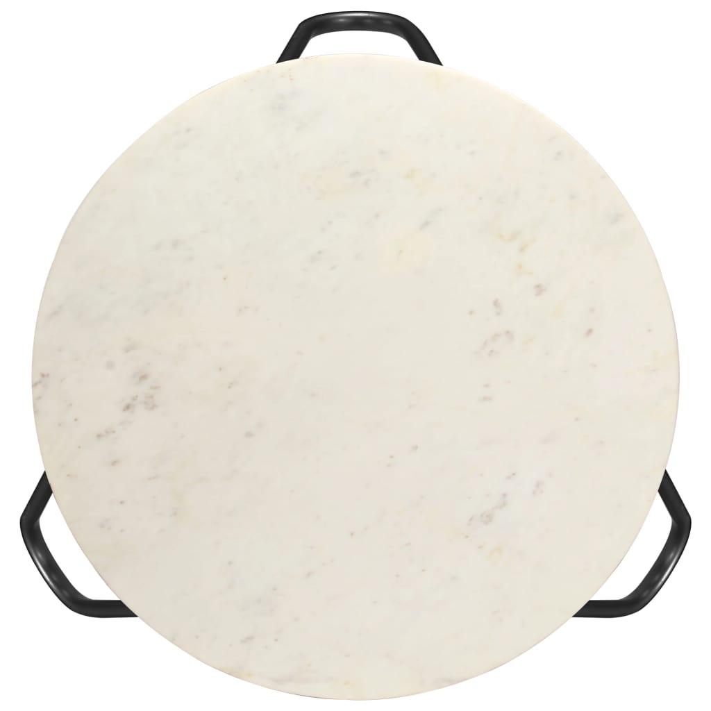vidaXL Salontafel 65x65x42 cm echt steen met marmeren textuur wit