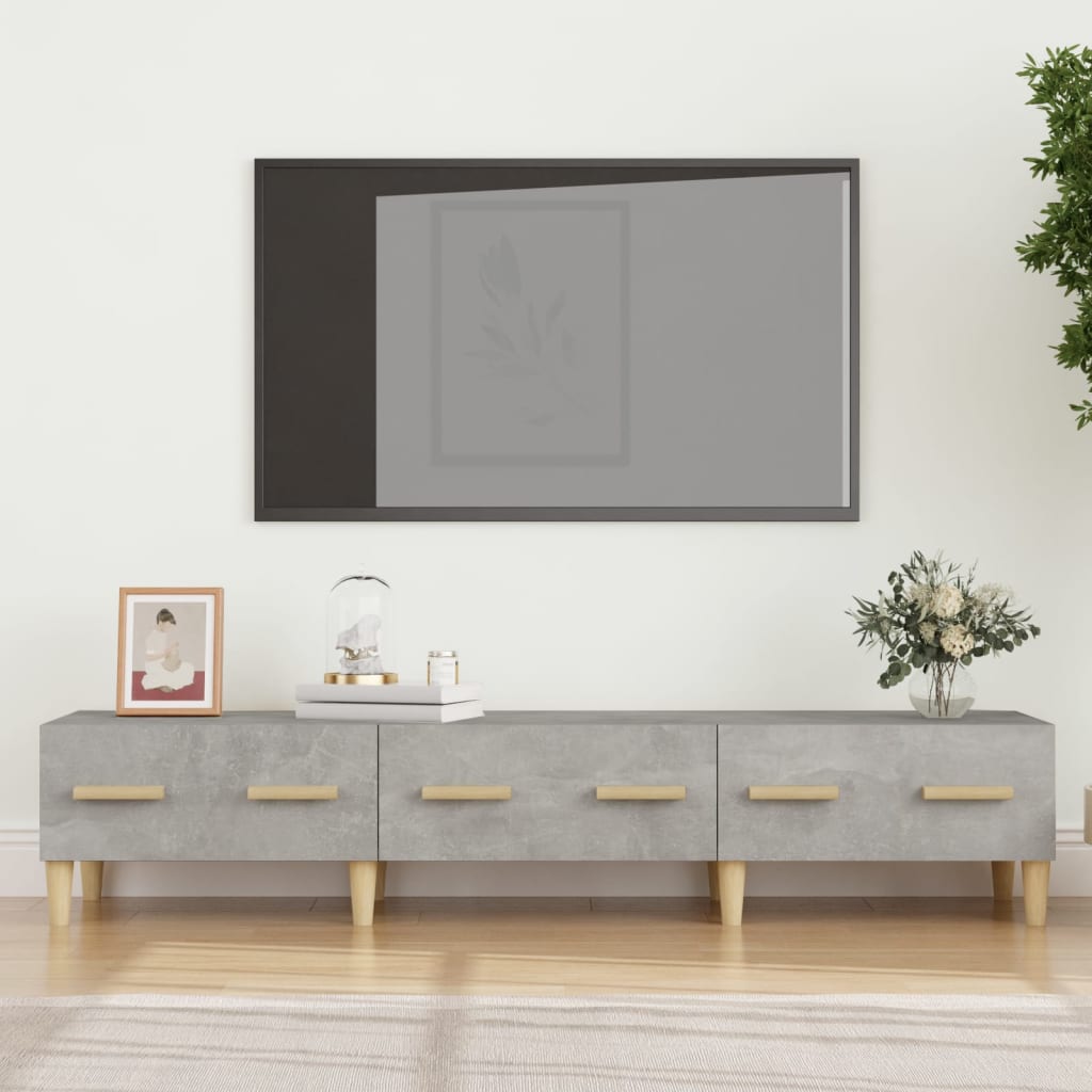 vidaXL Tv-meubel 150x34,5x30 cm bewerkt hout betongrijs