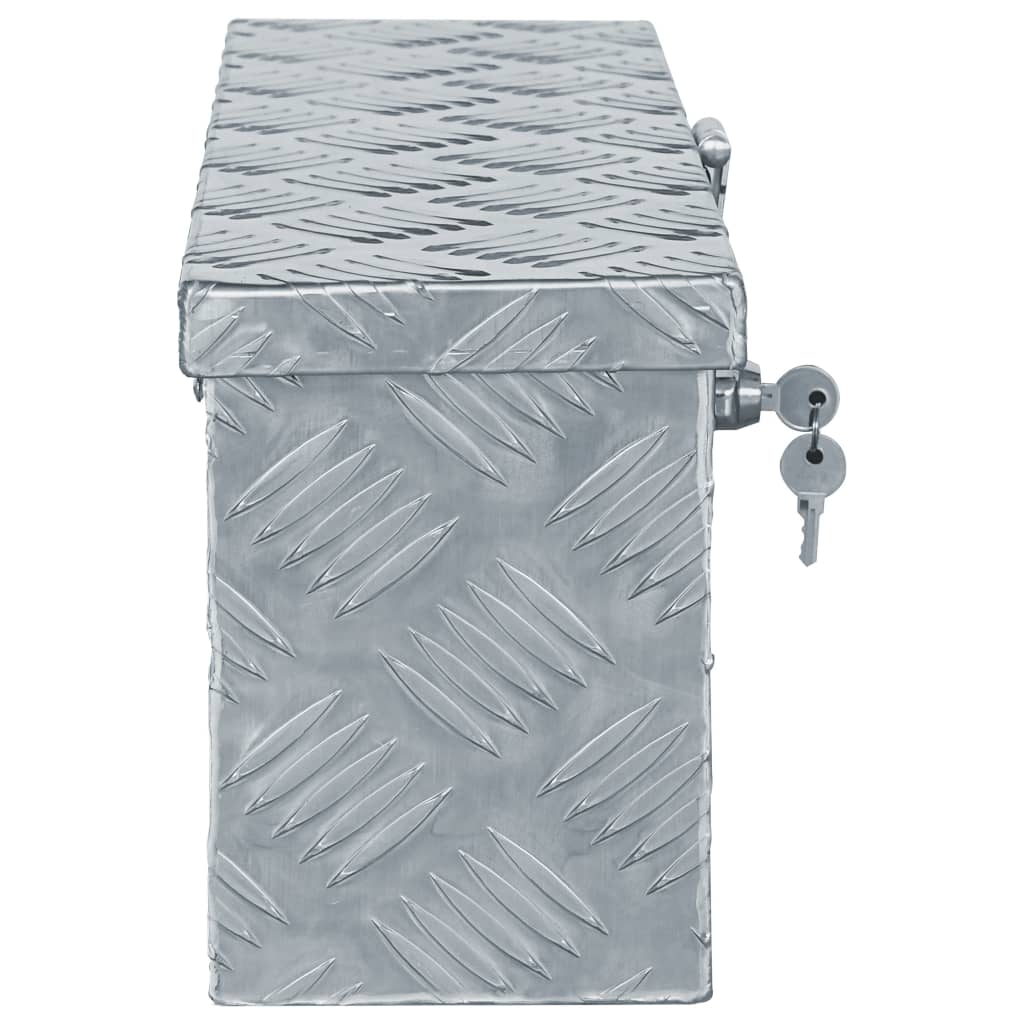 vidaXL Aluminium kist 48,5x14x20 cm zilverkleurig