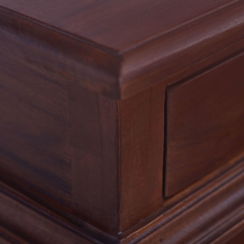 vidaXL Nachtkastje 35x30x60 cm massief mahoniehout klassiek bruin