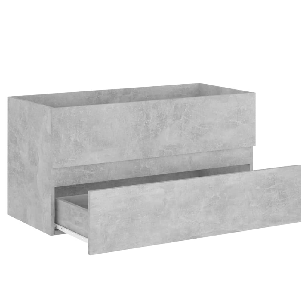 vidaXL Wastafelkast 90x38,5x45 cm spaanplaat betongrijs