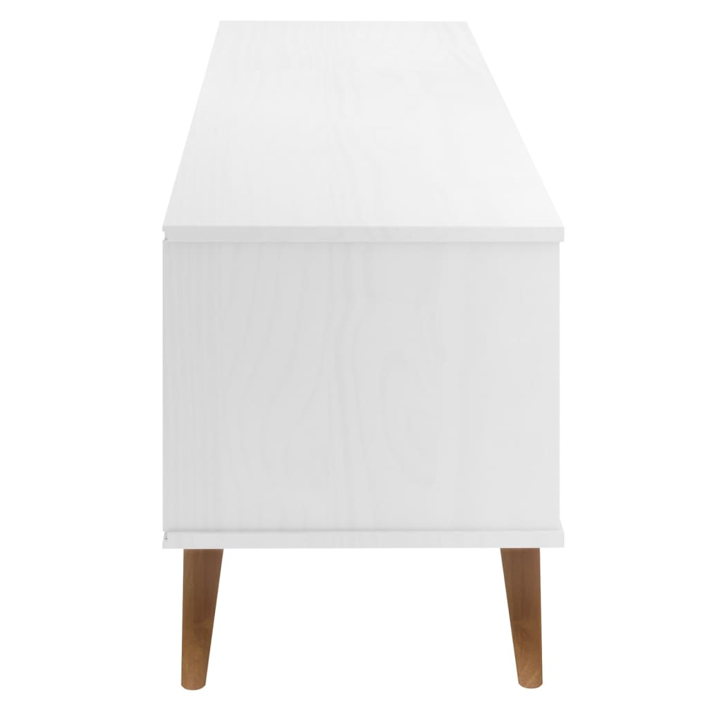 vidaXL Tv-meubel MOLDE 158x40x49 cm massief grenenhout wit