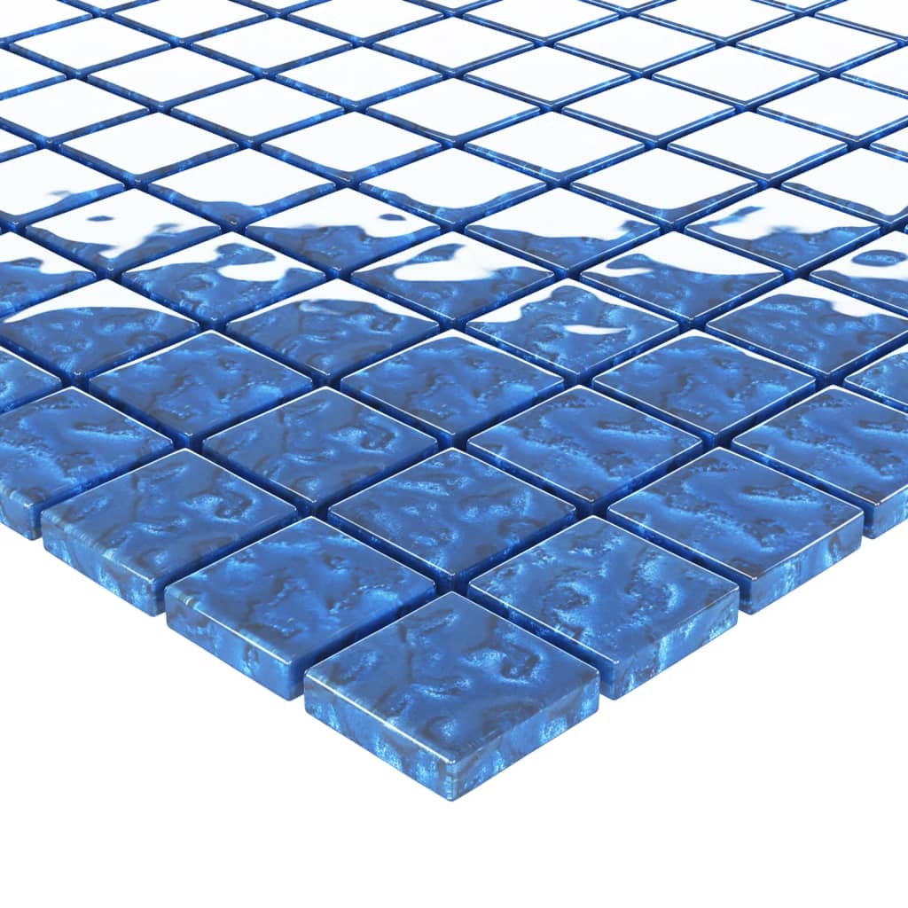 vidaXL Mozaïektegels 11 st 30x30 cm glas blauw