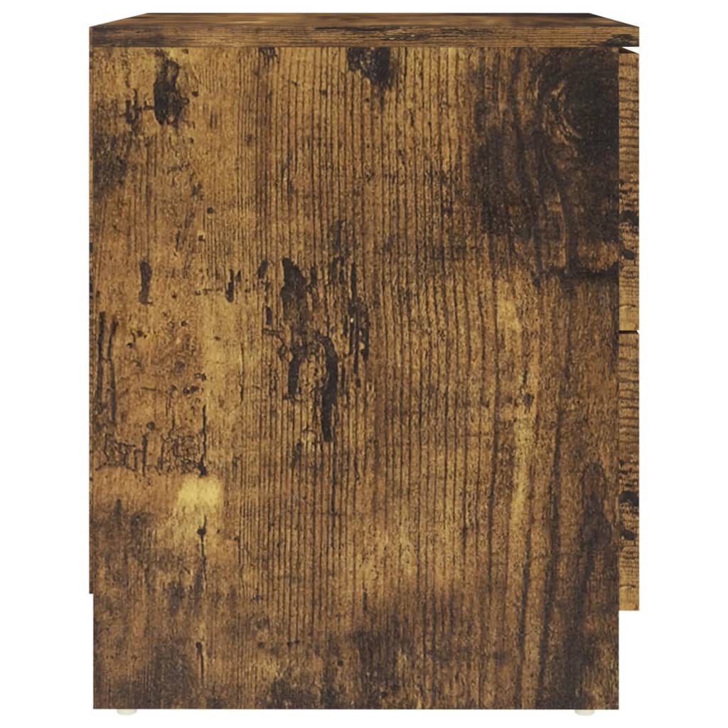 vidaXL Nachtkastje 40x40x50 cm bewerkt hout gerookt eikenkleurig