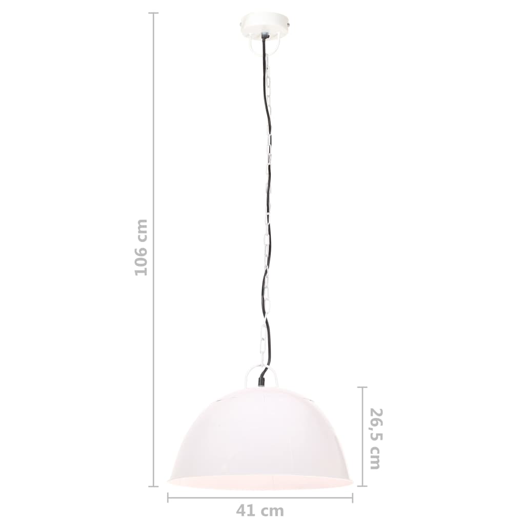 vidaXL Hanglamp industrieel vintage rond 25 W E27 41 cm wit