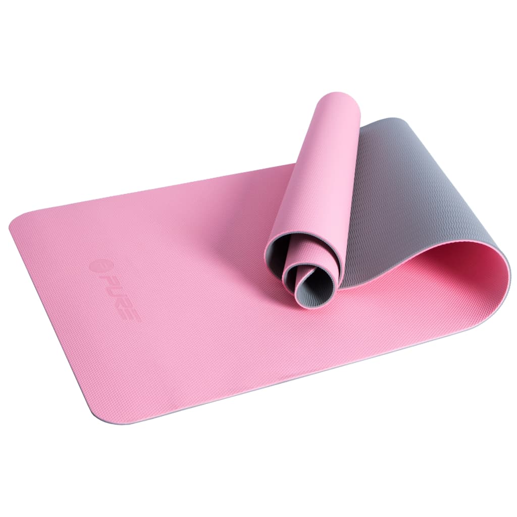 Pure2Improve Yogamat 173x58x0,6 cm roze en grijs