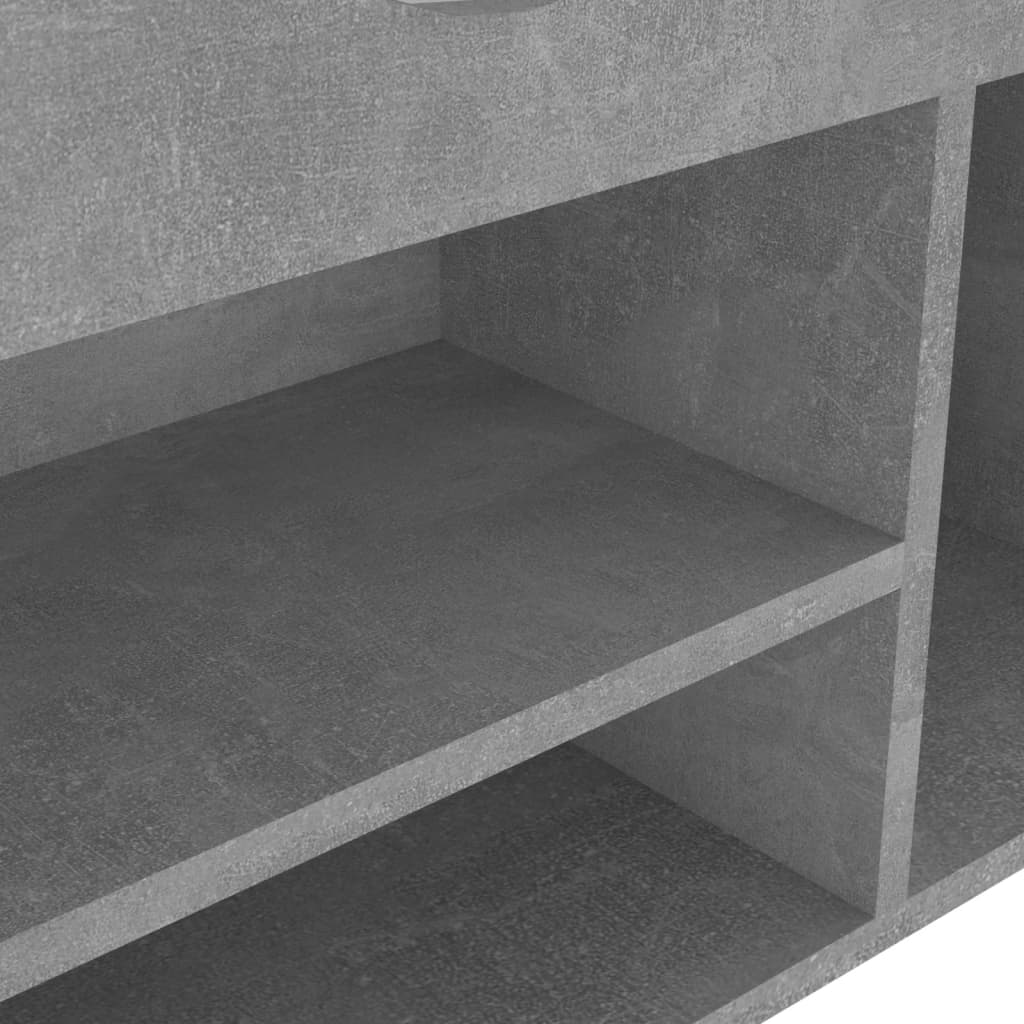 vidaXL Schoenenbank met kussen 104x30x49 cm spaanplaat betongrijs