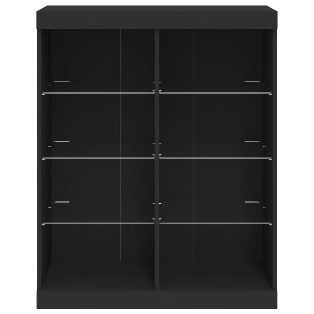 vidaXL Dressoir met LED-verlichting 81x37x100 cm zwart