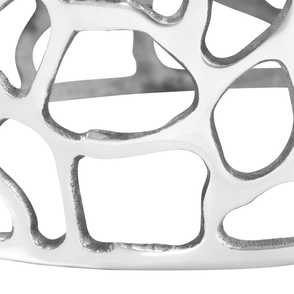 vidaXL Salontafel 70x30 cm gegoten aluminium zilverkleurig