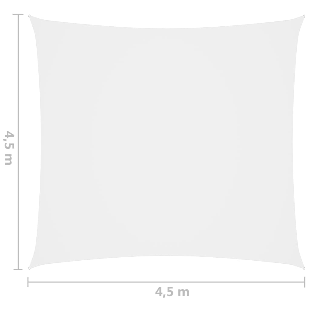 vidaXL Zonnescherm vierkant 4,5x4,5 m oxford stof wit