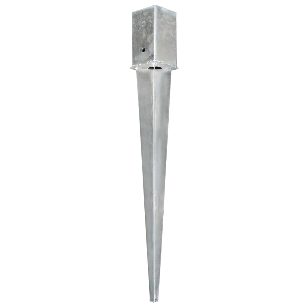 vidaXL Grondpinnen 6 st 8x8x76 cm gegalvaniseerd staal zilverkleurig
