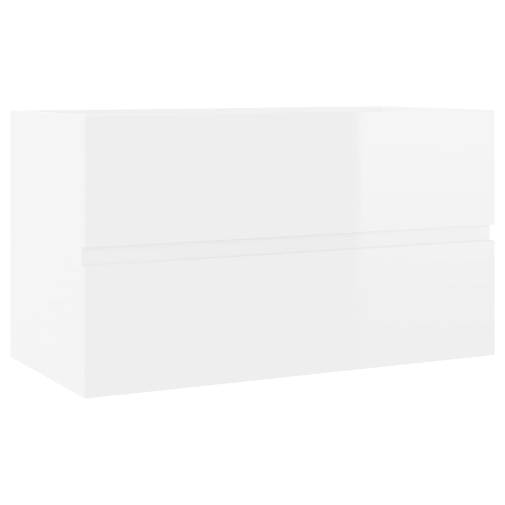 vidaXL Wastafelkast 80x38,5x45 cm bewerkt hout hoogglans wit