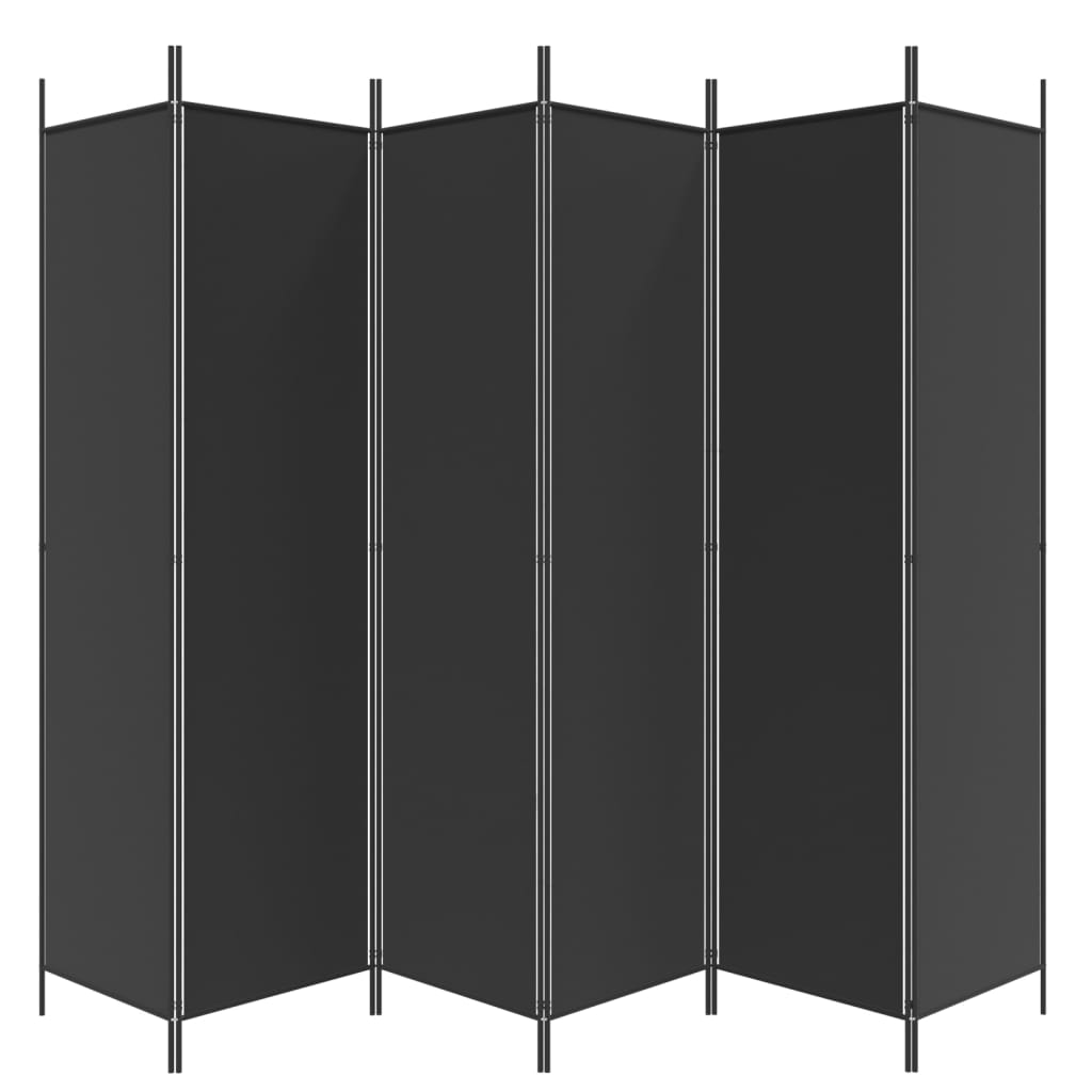 vidaXL Kamerscherm met 6 panelen 300x200 cm stof zwart