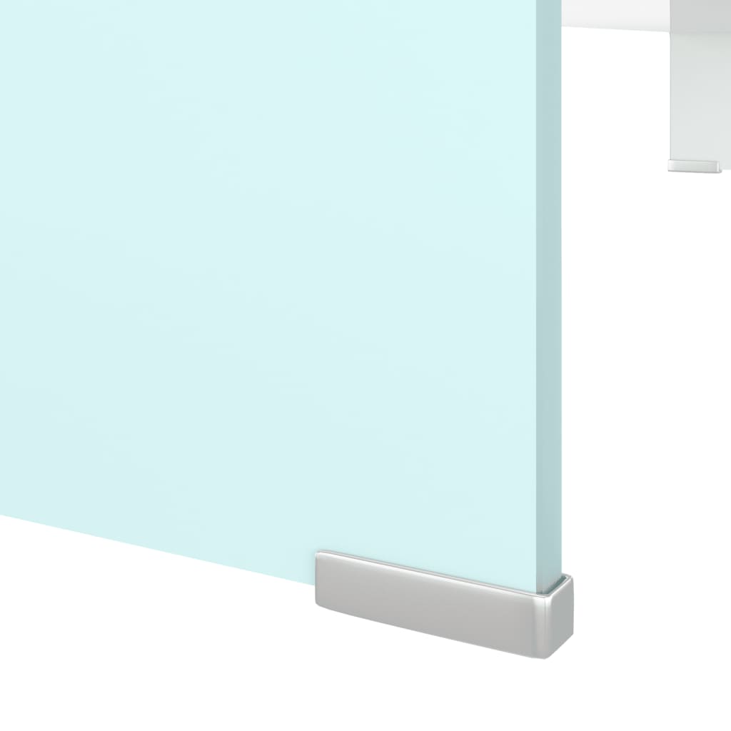 vidaXL TV-meubel/monitorverhoger wit 100x30x13 cm glas