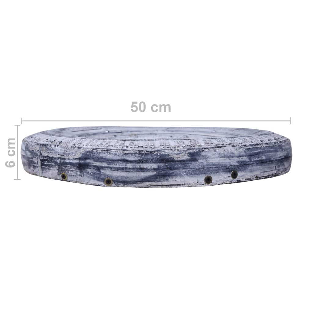 vidaXL Spiegel 50 cm gerecyclede rubber band wit