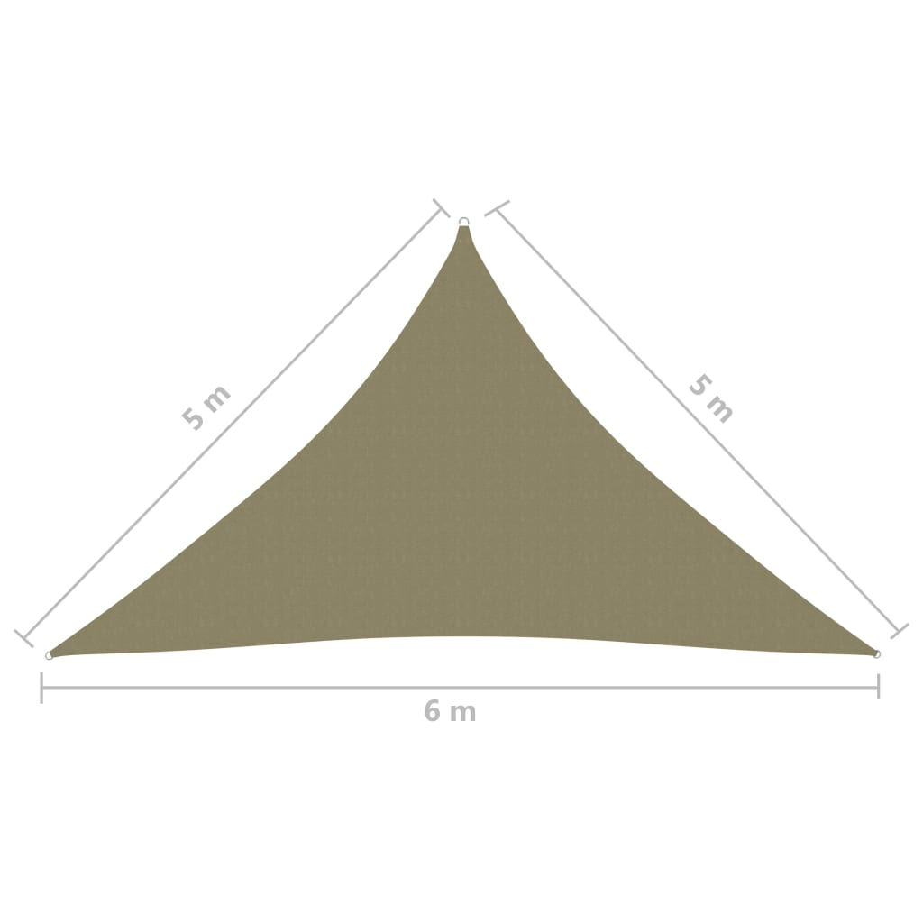 vidaXL Zonnescherm driehoekig 5x5x6 m oxford stof beige