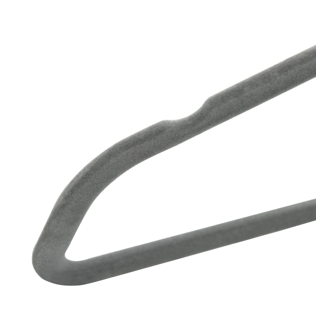 vidaXL 50-delige Kledinghangerset anti-slip fluweel grijs