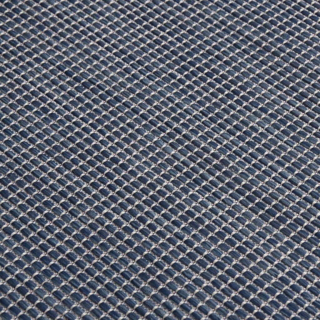 vidaXL Buitenkleed platgeweven 160x230 cm blauw