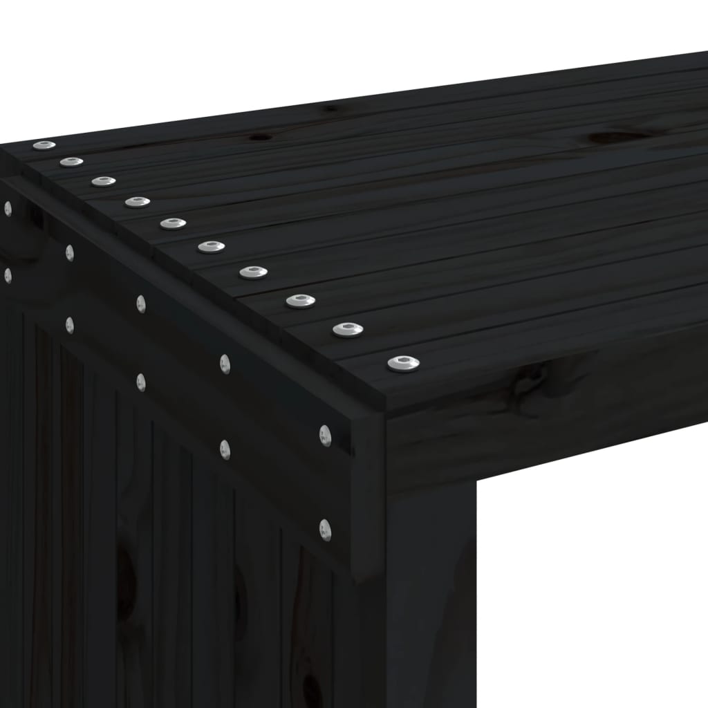 Vidaxl Tuinbankje verlengbaar 212,5x40,5x45 cm grenenhout zwart