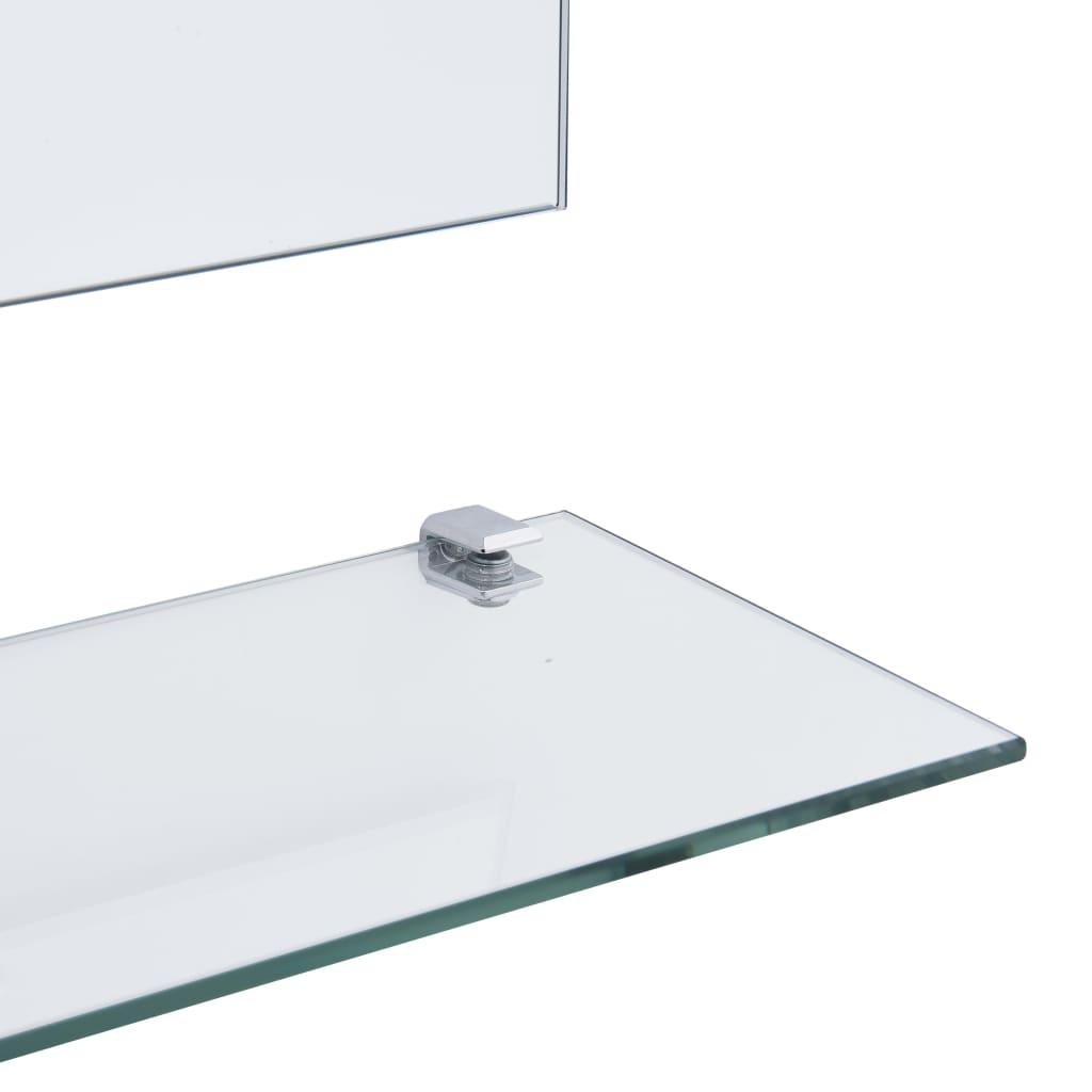 vidaXL Wandspiegel met 5 schappen 100x60 cm zilverkleurig