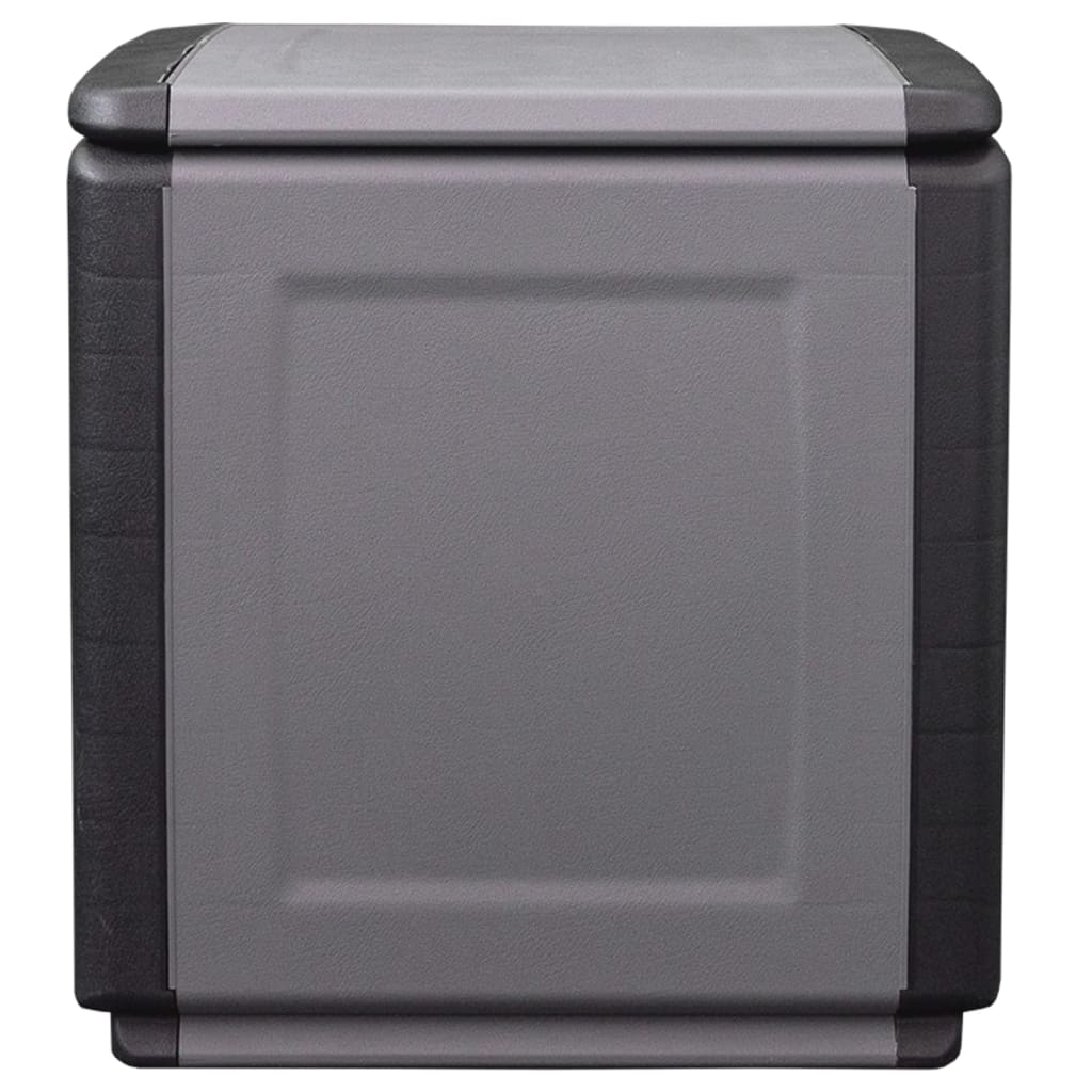 vidaXL Tuinbox 130 L 54x53x57 cm donkergrijs en zwart