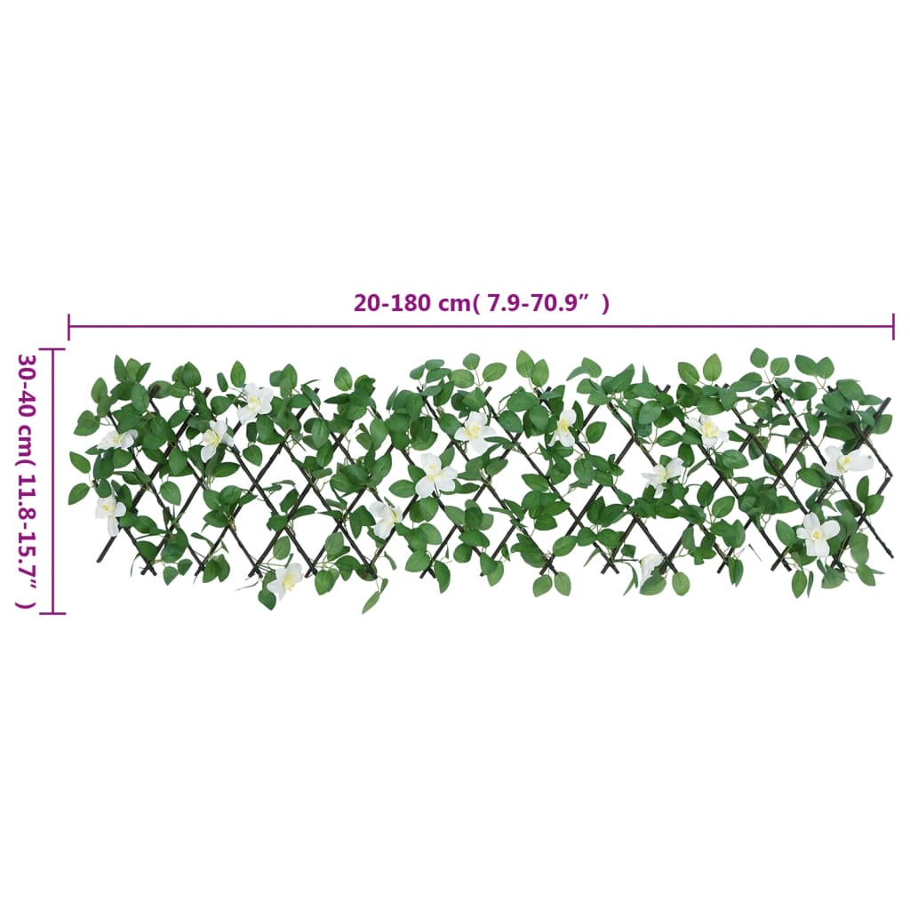 vidaXL Kunstplant klimop op latwerk uittrekbaar 180x30 cm groen