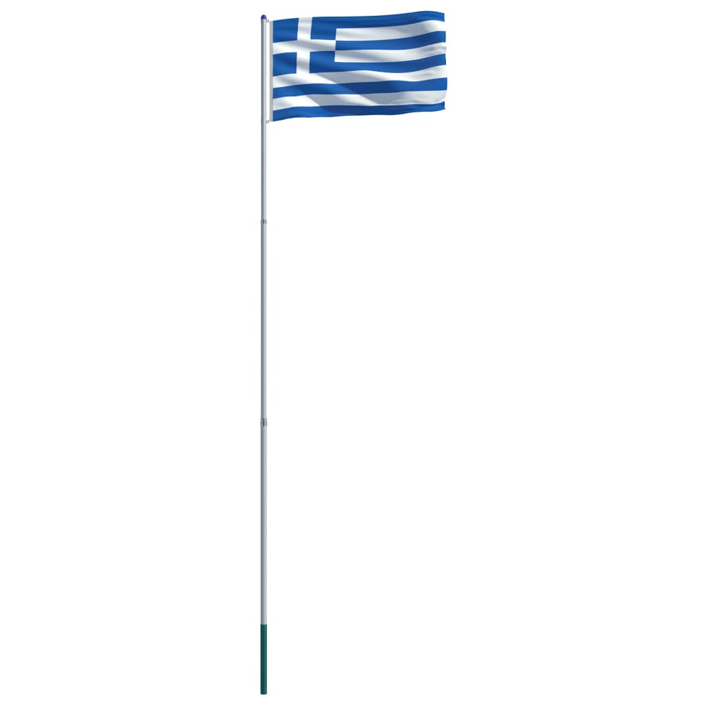 vidaXL Vlag met vlaggenmast Griekenland 6 m aluminium