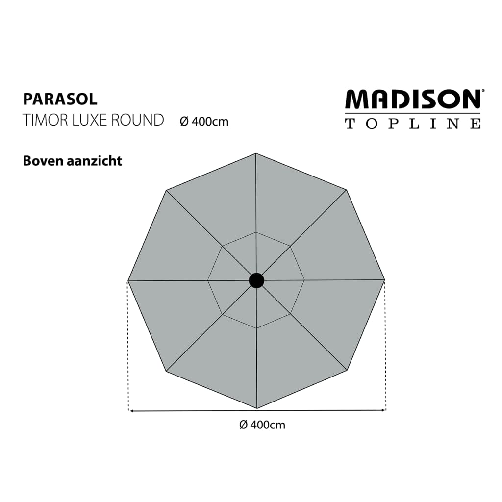 Madison Parasol Timor Luxe 400 cm grijs PAC8P014