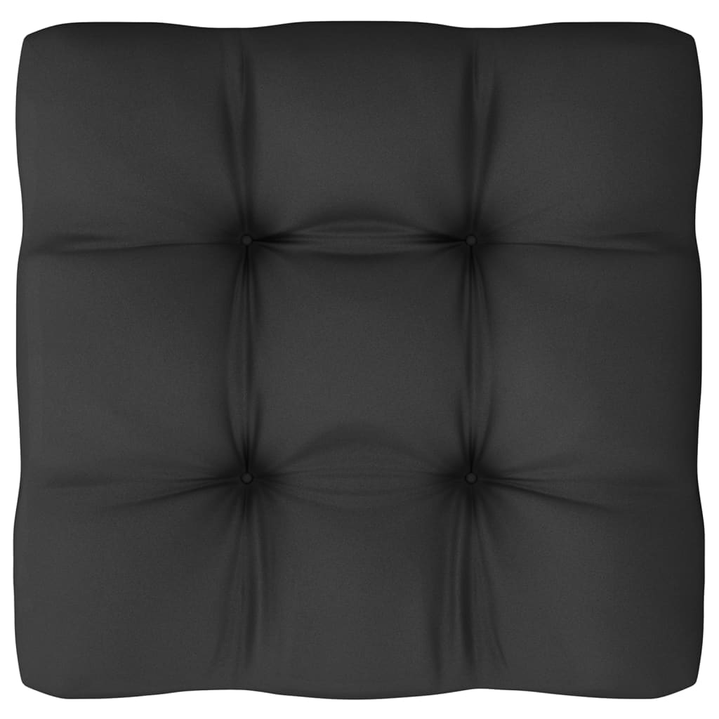 vidaXL 8-delige Loungeset met kussens massief grenenhout zwart