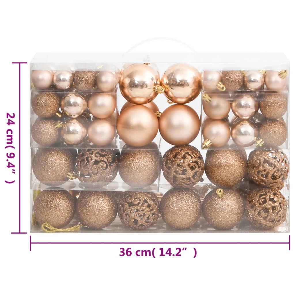 vidaXL 111-delige Kerstballenset polystyreen roségoud