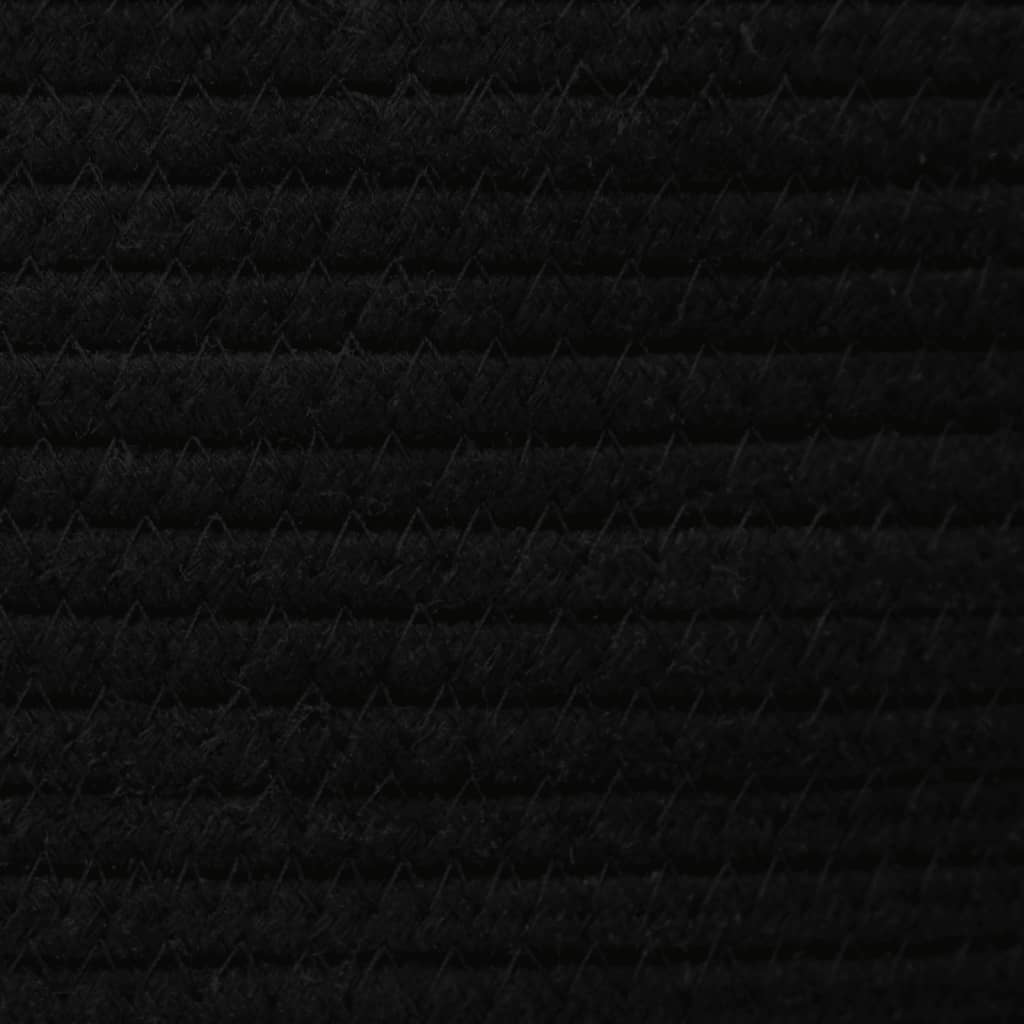 vidaXL Opbergmand met deksel Ø 40x35 cm katoen wit en zwart