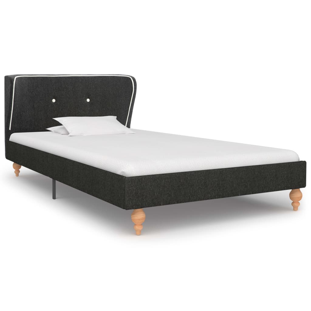 vidaXL Bed met matras jute donkergrijs 90x200 cm